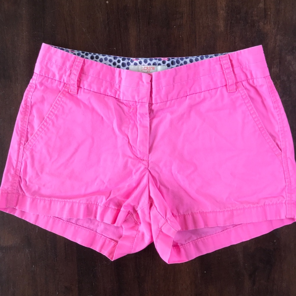 JCrew pink chino shorts